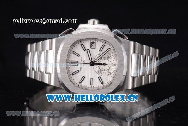 Patek Philippe Nautilus Clone PP 315 Automatic Stainless Steel Case/Bracelet with White Dial and Stick/Arabic Numeral Markers (BP) - Click Image to Close